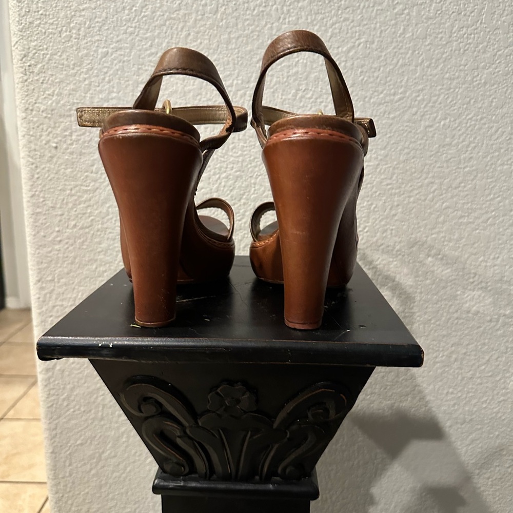 Prada Brown Strappy Platform Heels - Picture 3 of 6